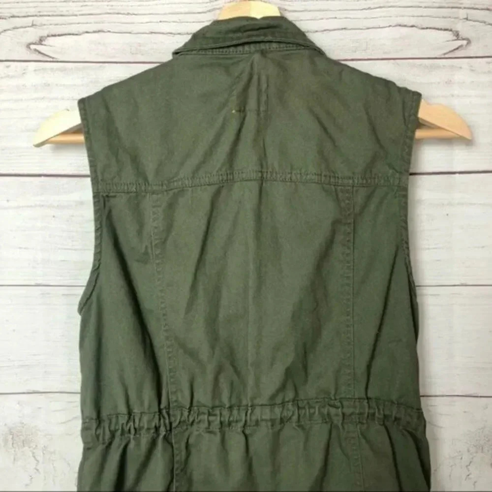 Boutique Harper Army Green Military Utility Vest with Pockets S - Picture 5 of 6